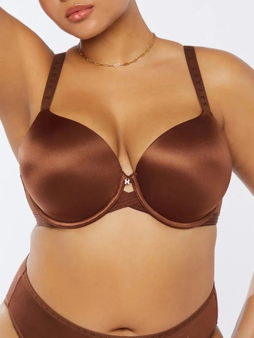 NEW Savage x Fenty Core Microfiber Underwire T-Shirt Bra Size 40D Satiny Brown